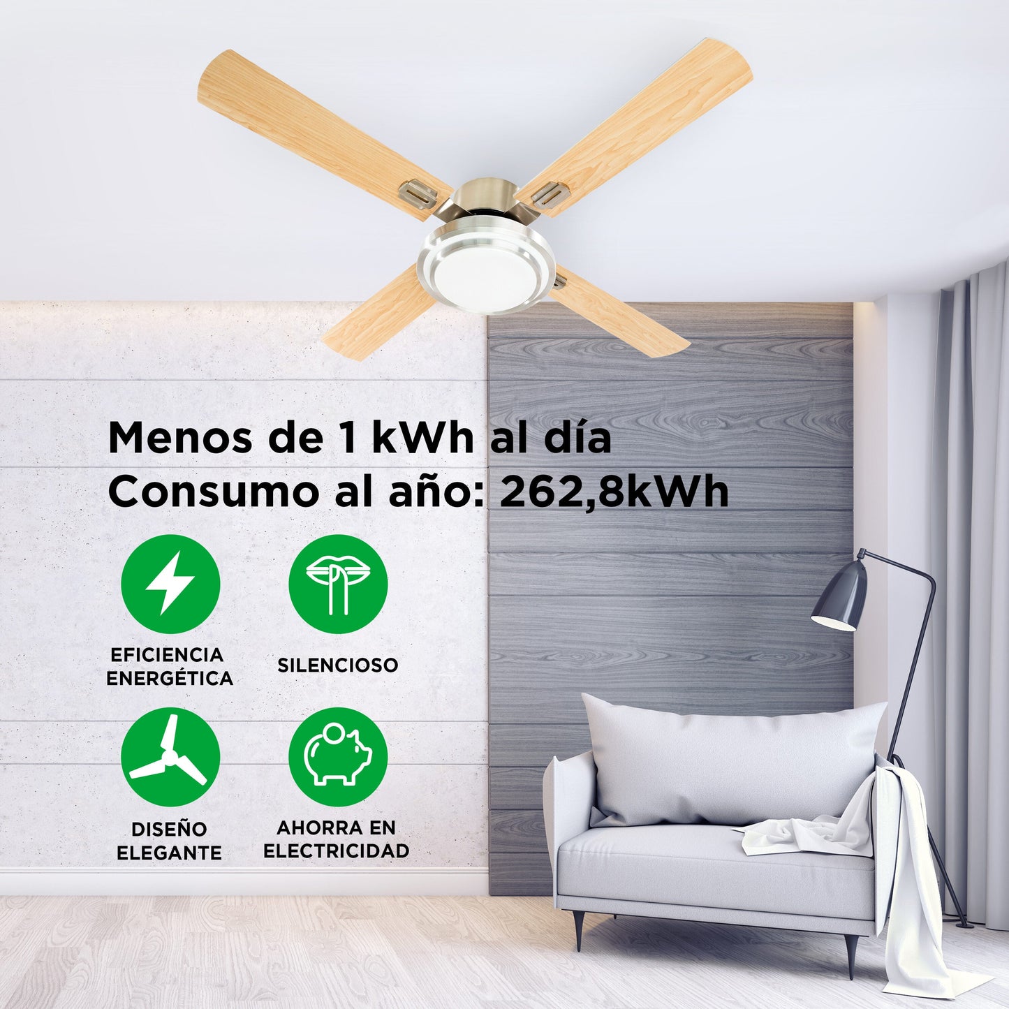 SOGO CEILING FAN WITH LIGHT 52″ 80W