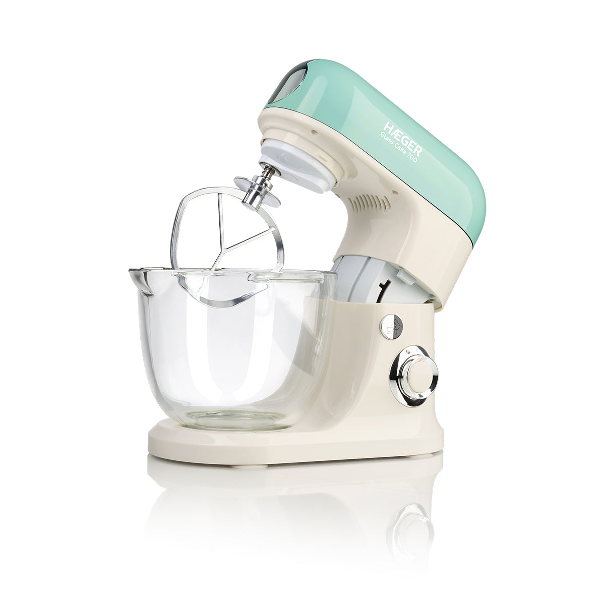 Mixer with Glass Bowl HAEGER Glass Cake 700 – 700W, Capacity 5L, 3 Whisk