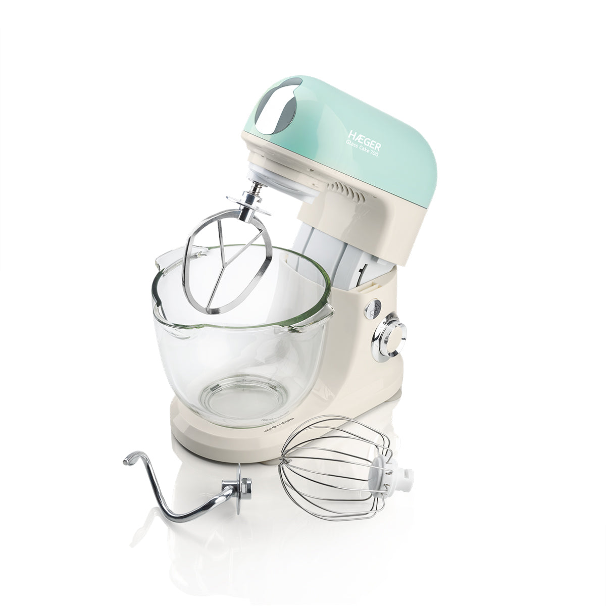 Mixer with Glass Bowl HAEGER Glass Cake 700 – 700W, Capacity 5L, 3 Whisk