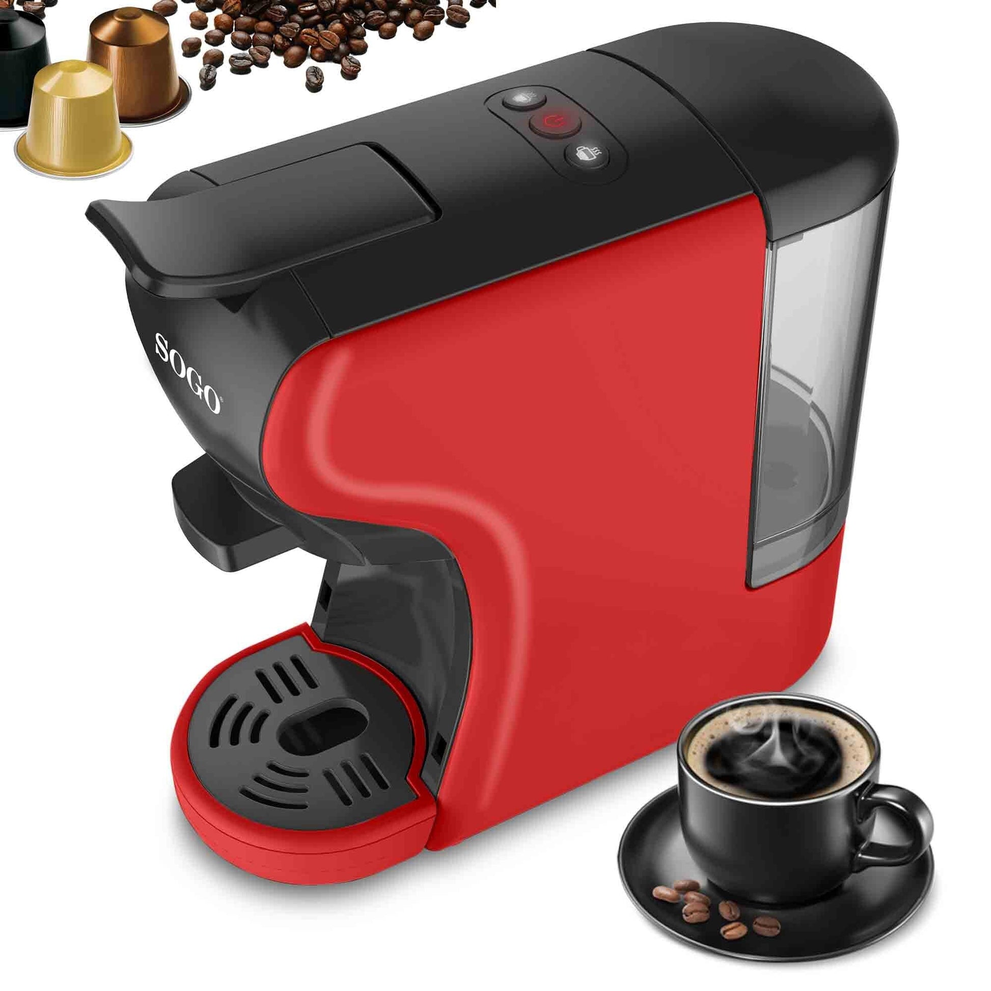 SOGO 3-IN-1-RED ESPRESSO MAKER