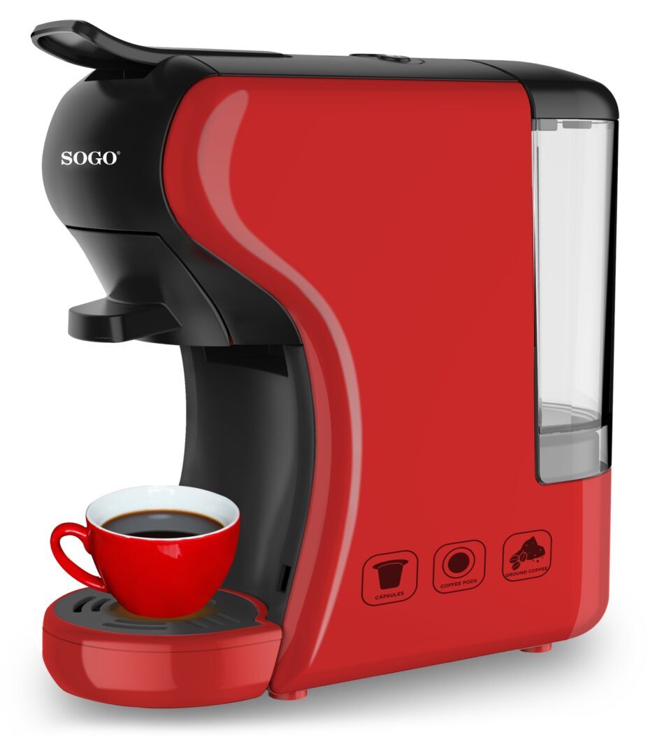SOGO 3-IN-1-RED ESPRESSO MAKER