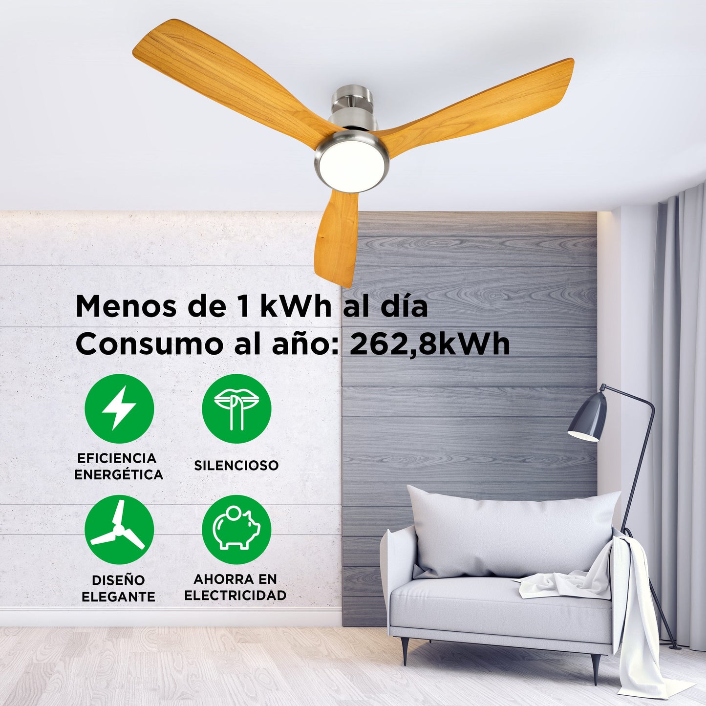 SOGO CEILING FAN WITH LIGHT 52″ 100W