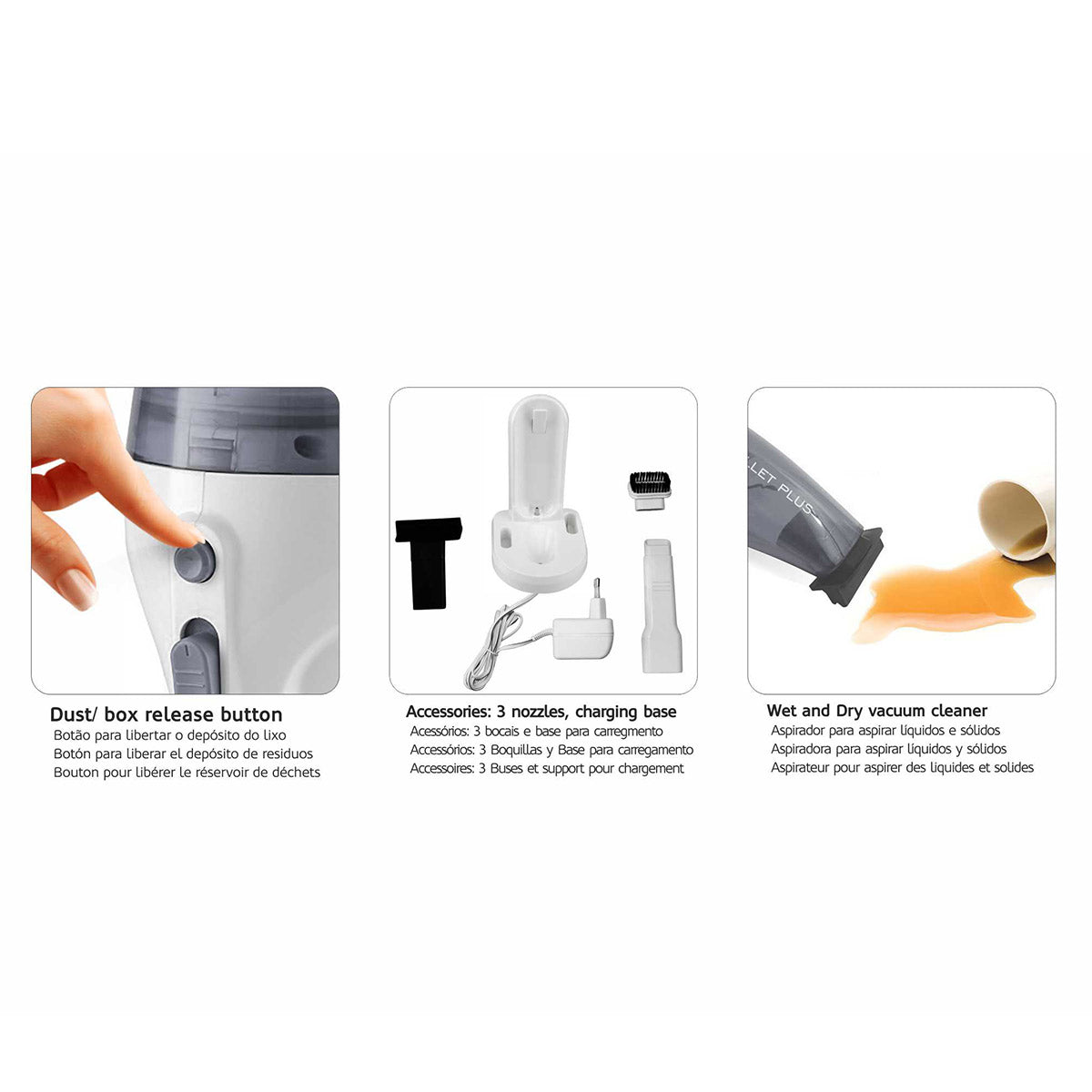 Bullet Plus Rechargeable Hand Held Vacuum Cleaner (Grey)