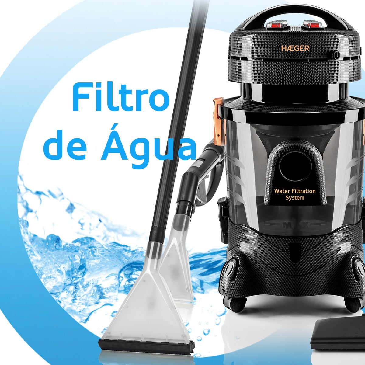 Multifunction Vacuum Cleaner HAEGER Aquaclean Pro – Recommended for people with allergies, 1400W, 9L