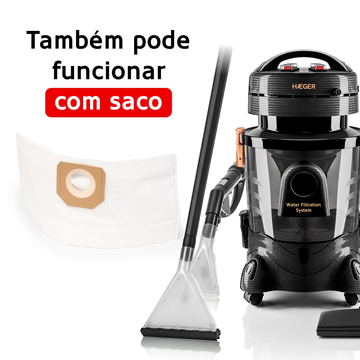 Multifunction Vacuum Cleaner HAEGER Aquaclean Pro – Recommended for people with allergies, 1400W, 9L