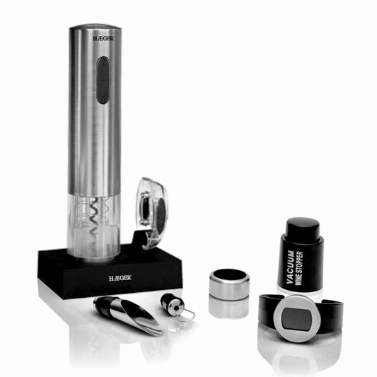 Corkscrew HAEGER LUCCA PACK, Rechargeable, Stainless Steel