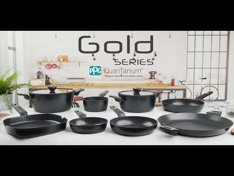 JUEGO DE SARTENES ANTIADHERENTES ALUMINIO FORJADO GOLD SERIES 18+22+26cm